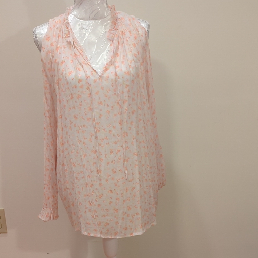 Pink Relaxed Bib Collar Blouse